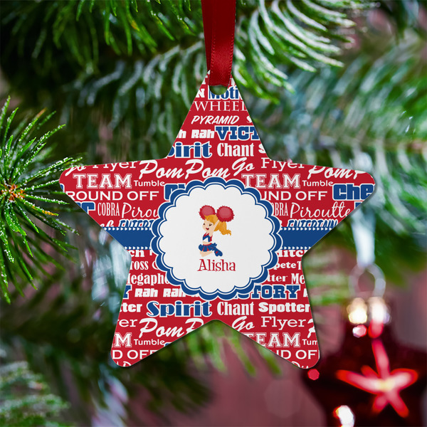 Cheerleader Metal Star Ornament - Lifestyle