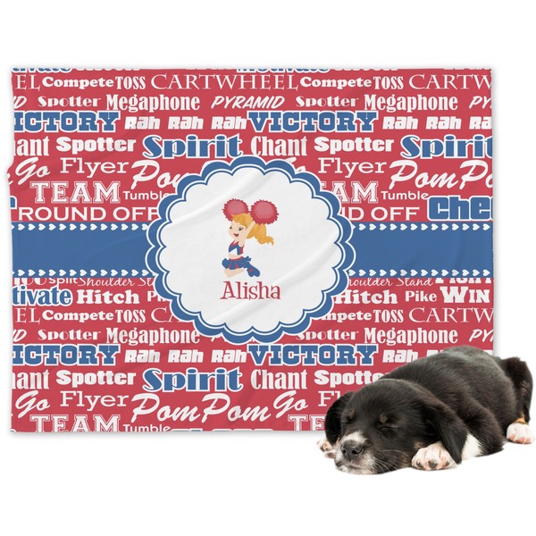 Custom Cheerleader Dog Blanket - Large (Personalized)
