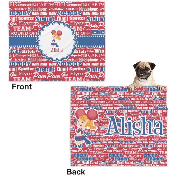 Cheerleader Microfleece Dog Blanket - Large- Front & Back