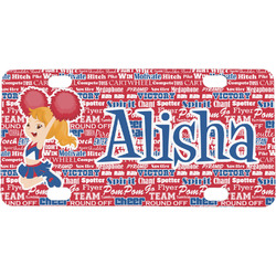 Cheerleader Mini / Bicycle License Plate (4 Holes) (Personalized)