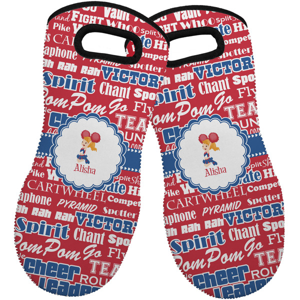 Custom Cheerleader Neoprene Oven Mitts - Set of 2 w/ Name or Text