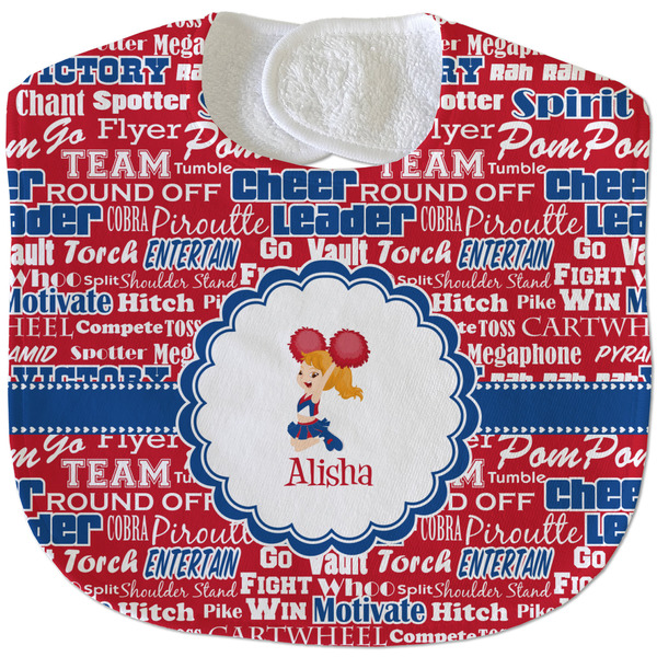 Cheerleader New Baby Bib - Closed and Folded