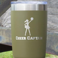 Cheerleader 20 oz Stainless Steel Tumbler - Olive - Single Sided (Personalized)