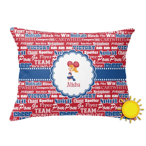 Custom Cheerleader Outdoor Throw Pillow (Rectangular) (Personalized)