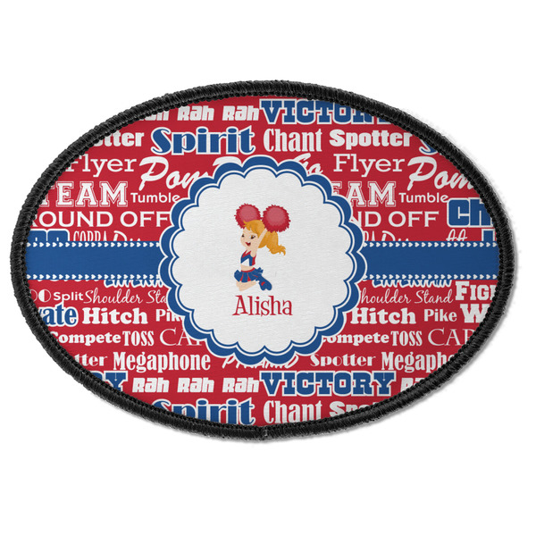 Custom Cheerleader Iron On Oval Patch w/ Name or Text