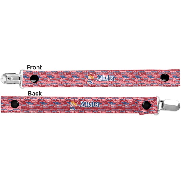 Cheerleader Pacifier Clip - Front and Back