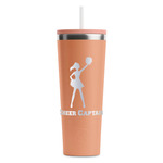 Cheerleader RTIC Everyday Tumbler with Straw - 28oz - Peach - Double-Sided (Personalized)