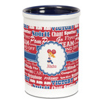 Cheerleader Ceramic Pencil Holders - Blue