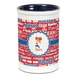 Cheerleader Ceramic Pencil Holders - Blue