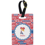 Cheerleader Plastic Luggage Tag - Rectangular w/ Name or Text