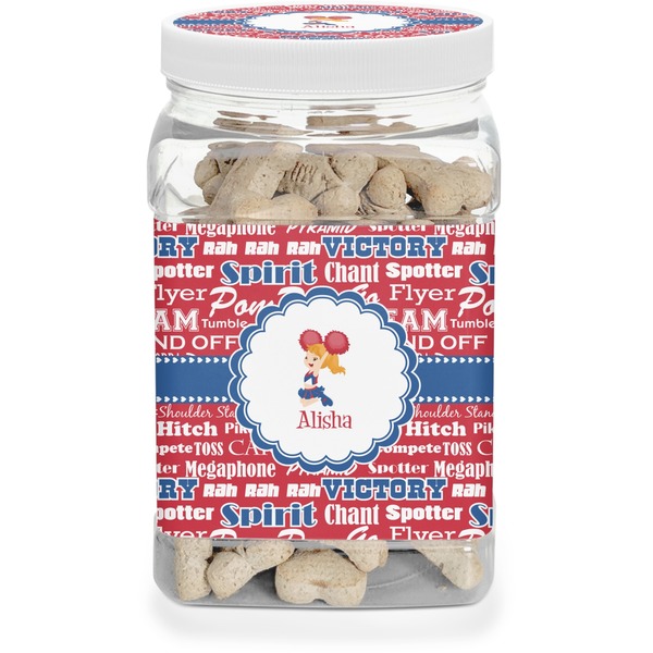 Custom Cheerleader Dog Treat Jar (Personalized)
