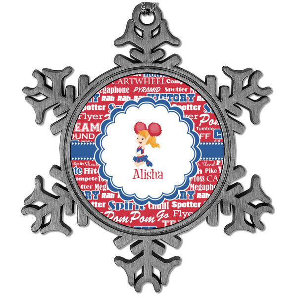 Custom Cheerleader Vintage Snowflake Ornament (Personalized)