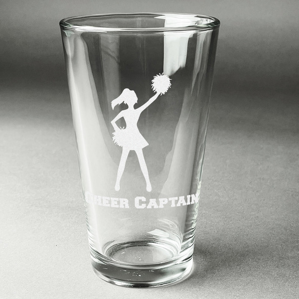 Custom Cheerleader Pint Glass - Engraved (Single) (Personalized)
