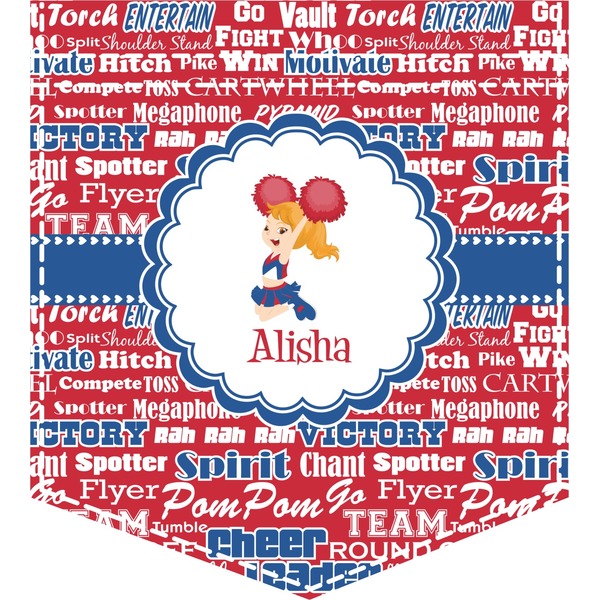 Custom Cheerleader Iron On Faux Pocket (Personalized)