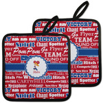 Cheerleader Pot Holders - Set of 2 w/ Name or Text
