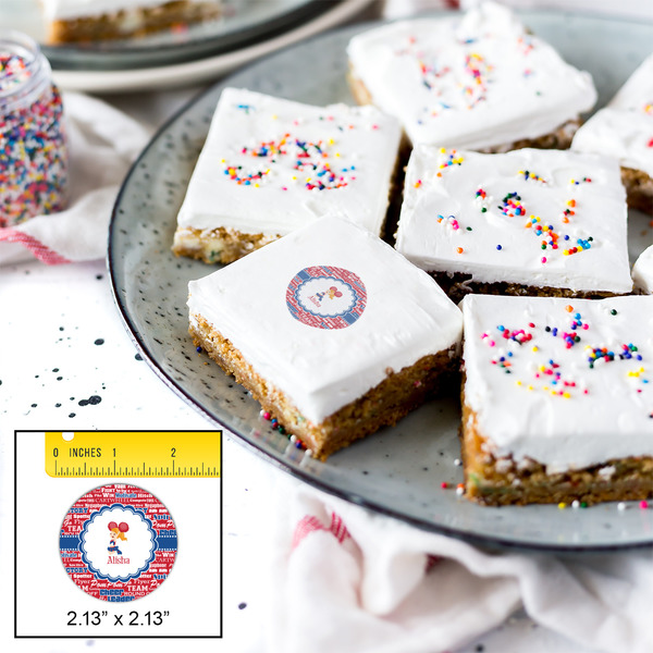 Cheerleader Printed Icing Circle - Small - In Context