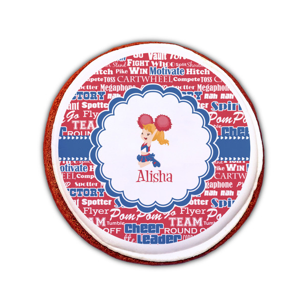 Cheerleader Printed Icing Circle - Small - On Cookie