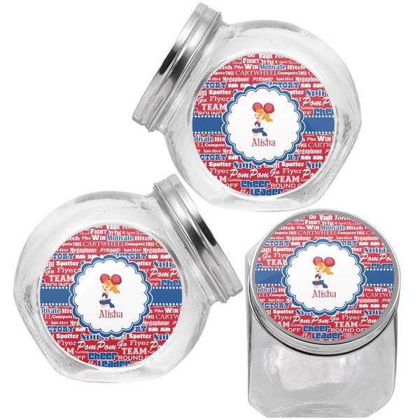Cheerleader Puppy Treat Jar - Top Left Right