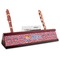 Cheerleader Red Mahogany Nameplates with Business Card Holder - Angle