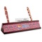 Cheerleader Red Mahogany Nameplate with Business Card Holder (Personalized)