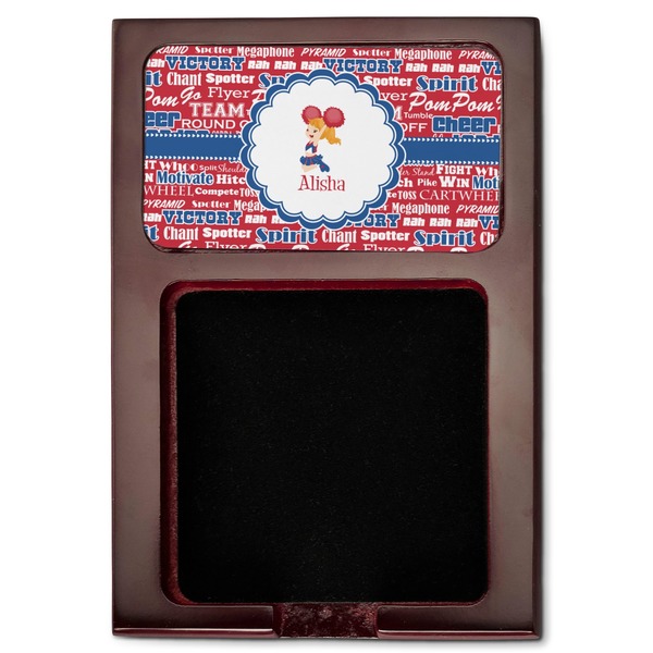 Cheerleader Red Mahogany Sticky Note Holder - Flat