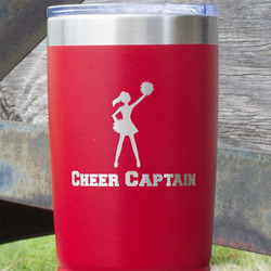 Cheerleader 20 oz Stainless Steel Tumbler - Red - Single Sided (Personalized)