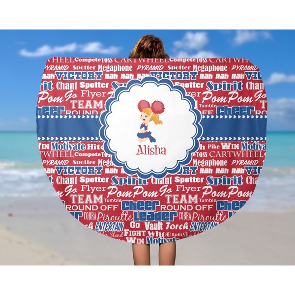 Cheerleader Round Beach Towel - In Use