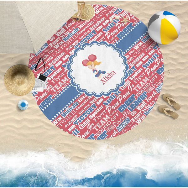 Cheerleader Round Beach Towel Lifestyle