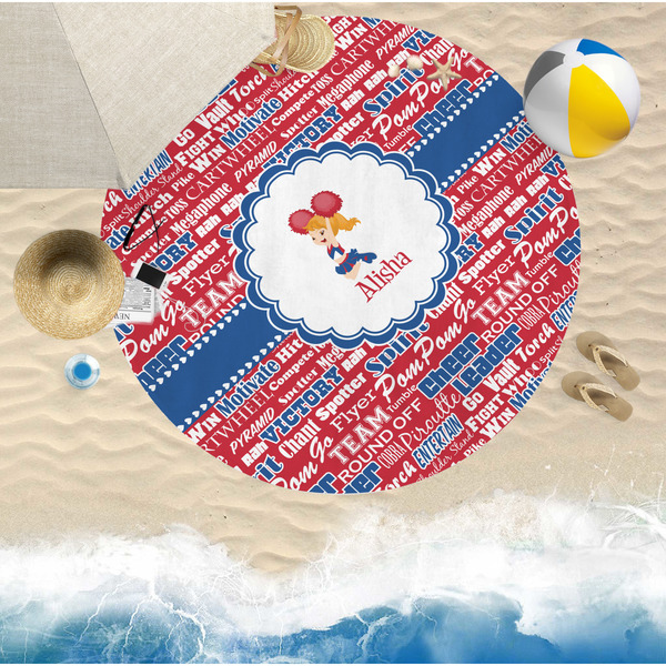 Cheerleader Round Beach Towel Lifestyle