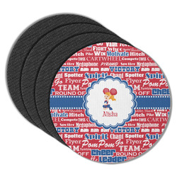 Cheerleader Round Rubber Backed Coasters - Set of 4 (Personalized)