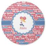 Cheerleader Round Rubber Backed Coaster (Personalized)