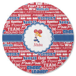 Cheerleader Round Rubber Backed Coaster (Personalized)