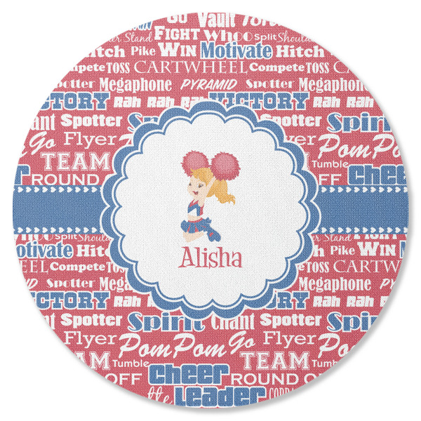 Custom Cheerleader Round Rubber Backed Coaster (Personalized)