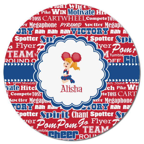 Cheerleader Round Fridge Magnet - FRONT