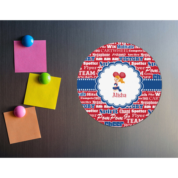 Cheerleader Round Fridge Magnet - LIFESTYLE