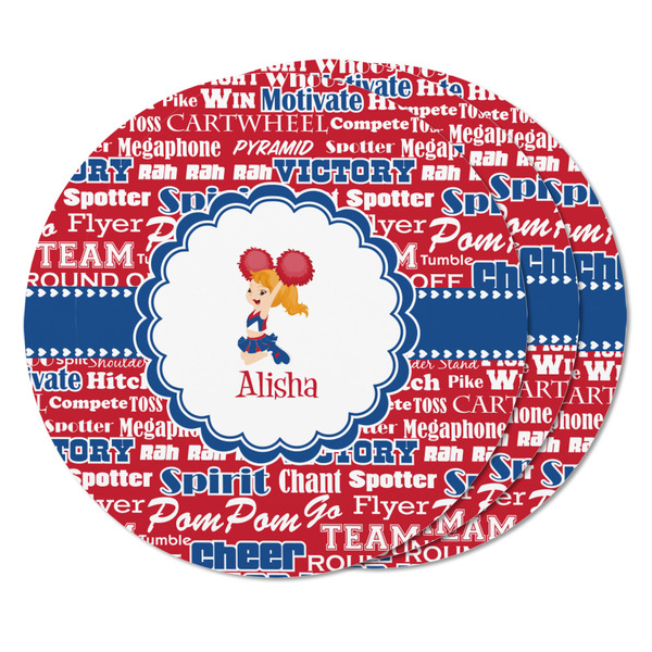 Cheerleader Round Fridge Magnet - THREE