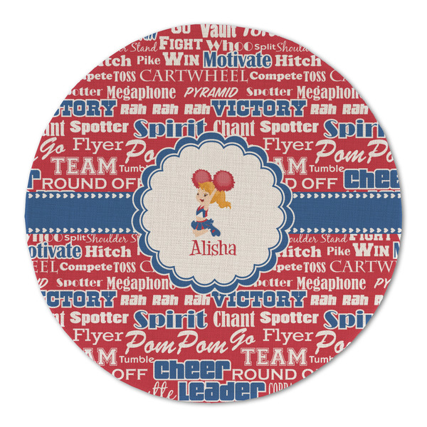 Cheerleader Round Linen Placemats - FRONT (Double Sided)