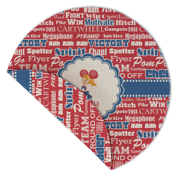 Cheerleader Round Linen Placemats - Front (folded corner double sided)
