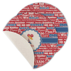 Cheerleader Round Linen Placemat - Single Sided - Set of 4 (Personalized)