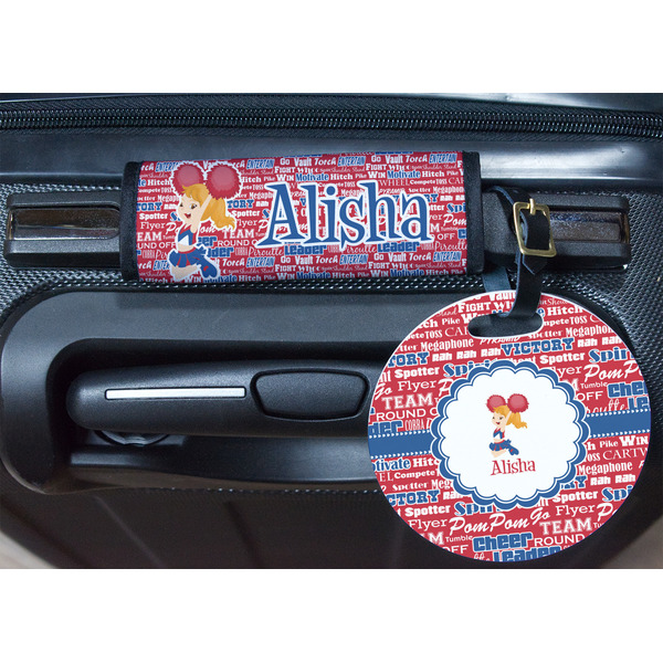 Cheerleader Round Luggage Tag & Handle Wrap - In Context