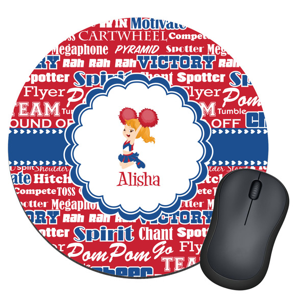 Custom Cheerleader Round Mouse Pad (Personalized)