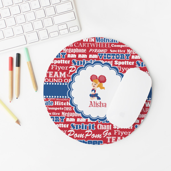 Cheerleader Round Mousepad - LIFESTYLE 2