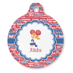 Cheerleader Round Pet ID Tag (Personalized)