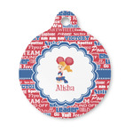 Cheerleader Round Pet ID Tag - Small (Personalized)