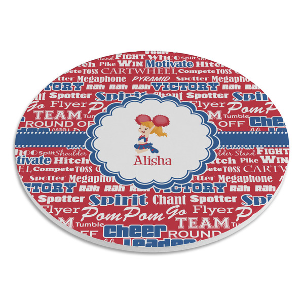 Cheerleader Round Stone Trivet - Angle View