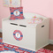 Cheerleader Round Wall Decal on Toy Chest