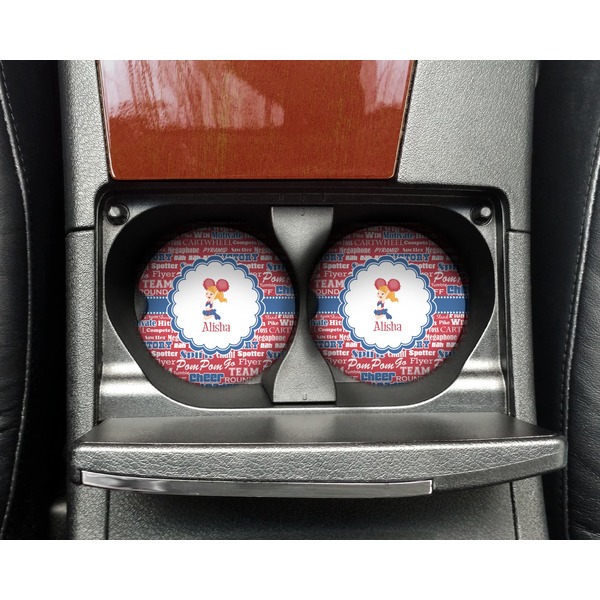 Cheerleader Sandstone Car Coaster - In Cup Holder