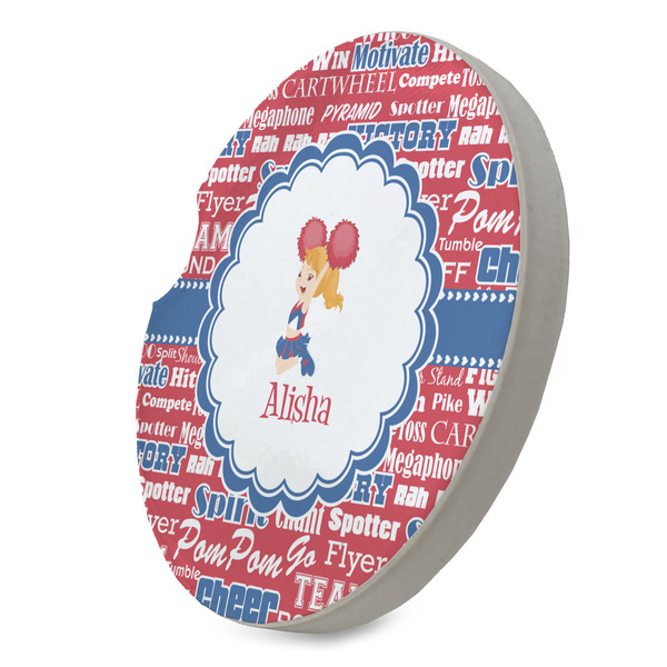 Cheerleader Sandstone Car Coaster - STANDING ANGLE