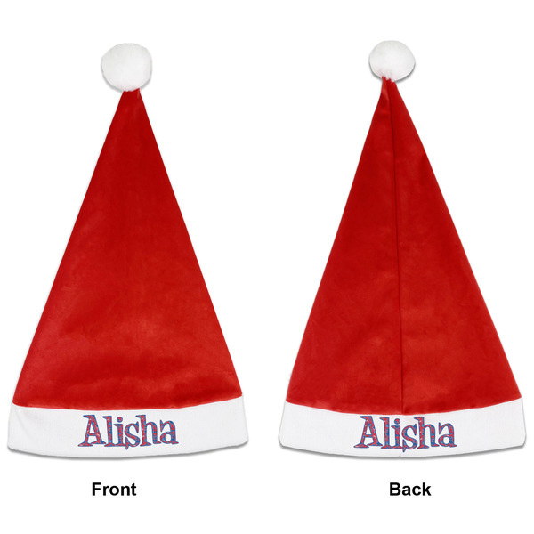 Custom Cheerleader Santa Hat - Front & Back (Personalized)