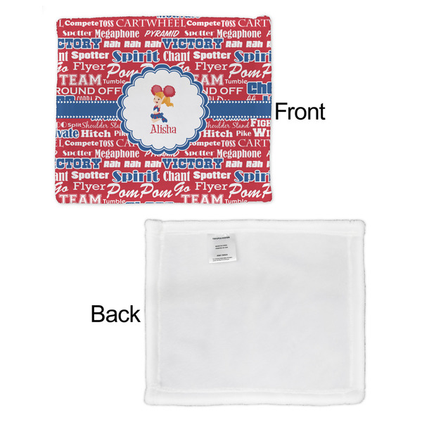 Cheerleader Security Blanket - Front & White Back View